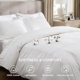 Bedsure Luxury Hotel Duvet Cover King Size, 100% White Cotton Rope Weave Bedding Set, Includes 1 Duvet Cover 104x90 Inches with Hidden Zipper & 2 Pillow Shams, Comforter Sold Separately Bedsure