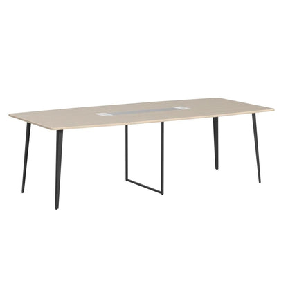 Loomie 8FT Conference Table, 94.49" L x 47.24" W x 29.53" H Meeting Seminar Table with Grommet, Large Boat Shaped Computer Desk, Boardroom Desk for Office Meeting Conference Room - WoodArtSupply