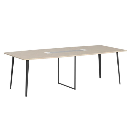 Loomie 8FT Conference Table, 94.49" L x 47.24" W x 29.53" H Meeting Seminar Table with Grommet, Large Boat Shaped Computer Desk, Boardroom Desk for Office Meeting Conference Room Loomie