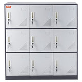 VEVOR Metal Locker for Employees, 9 Doors Storage Cabinet with Card Slot, Gray Steel Employee Lockers with Keys, 66lbs Loading Capacity Office Storage Lockers for Office, Home, School, Gym VEVOR