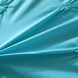 Feelyou King Duvet Cover Set Pinch Pleated Bedding Sets Aqua Blue Microfiber Polyester Pintuck Tufted Comforter Cover with 2 Pillow Shams Luxury Solid Geometric, 3 Pieces Feelyou