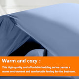 TAIMIT Slate Blue Twin Size Comforter Set - 5 Pieces, Bed in a Bag Bedding Sets with All Season Soft Quilted Warm Fluffy Reversible Comforter,Flat Sheet,Fitted Sheet,1 Pillow Shams,1 Pillowcases TAIMIT