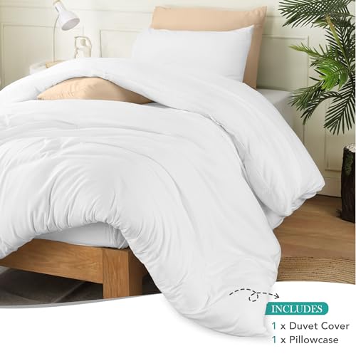 Utopia Bedding Duvet Cover Set with Pillowcases- 2 Pieces Bedding Duvet Cover with Zipper Closure - 1 Duvet Cover with 1 Pillow Sham - Soft Brushed Microfiber (Twin/Twin XL, White) Utopia Bedding