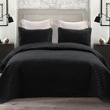 Exclusivo Mezcla Reversible King Size Quilt Bedding Set with Pillow Shams, Lightweight Quilts King Size, Soft Bedspreads Bed Coverlets for All Seasons - (Black, 104"x96") Exclusivo Mezcla