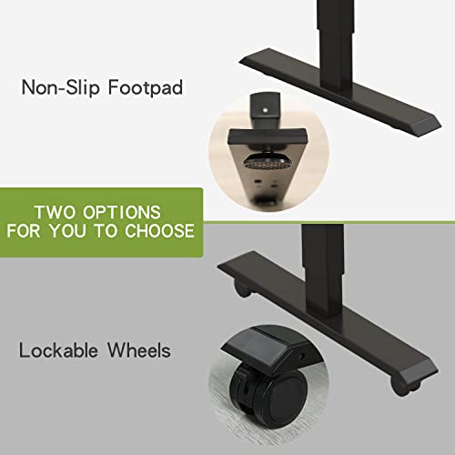 Radlove Electric Height Adjustable Standing Desk, 55 x 24 Inches Sit Stand up Workstation, Splice Board Memory Computer Table Ergonomic (Black Frame Radlove