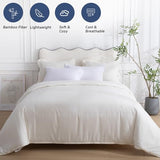 SheRest 1 Piece Duvet Cover Twin Size - 100% Viscose Derived from Bamboo, Soft Breathable Cooling Comforter Cover for Hot Sleepers, 8 Corner Ties and Zipper Closure, No Comforter, Light Beige, 68"x90" SheRest