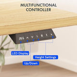 FLEXISPOT EN2 Whole-Piece Standing Desk with Clamp Power Strip, 48 x 24 Electric Stand Up Height Adjustable Desk with Cable Management (White Frame + 48" Maple Top) FLEXISPOT