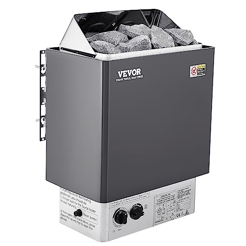 VEVOR Sauna Heater,220V Electric Sauna Stove, Steam Bath Sauna Heater 3h Timer and Adjustable Temp for Max. 176-318 Cubic Feet, (4.5KW) FCC Certification