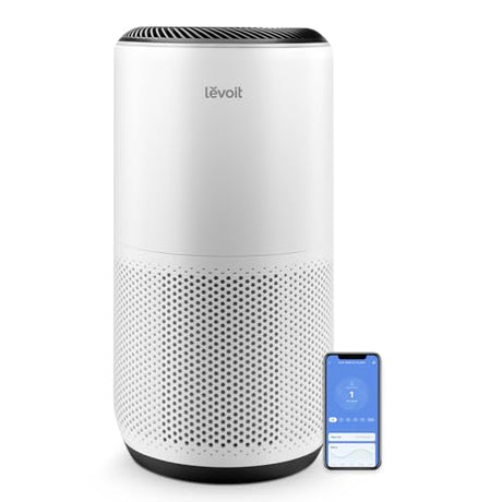 LEVOIT Air Purifiers for Home Large Room Up to 1980 Ft² in 1 Hr With Air Quality Monitor, HEPA Sleep Mode, Auto Mode, Smart WiFi, 3-in-1 Filter Captures Pet Allergies, Smoke, Dust, Core 400S-P, White LEVOIT
