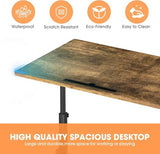 Klvied Small Standing Desk Adjustable Height, Mobile Table with Wheels, Portable Laptop Table, Standing Computer Desk for Walking Pad (Brown) Klvied