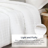 Quataly White Queen Comforter Set - 3 Pieces Seersucker Lightweight Bedding Comforter Sets (1 Soft Fluffy Comforter & 2 Pillowcases) - All Seasons Cozy Modern Bed Sets Quataly