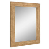 Stonebriar 24" x 18" Rectangle Natural Wood Frame Wall Mirror with Attached Hanging Brackets, Decorative Country Rustic Decor for the Living Room, Bedroom, Bathroom, Hallway, and Entryway Stonebriar