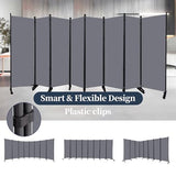Room Divider Folding Privacy Screens with Lockable Wheels, 176'' Fabric Partition Room Dividers Freestanding Room Divider Panel for Room Separation, Wall Divider for Home Office Bedroom Studio Decor HOMSCREENER