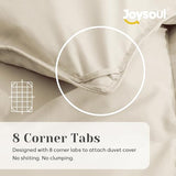Joysoul Twin Size Down Comforter - All Season Ultra Soft Goose Down & Feather Fiber Fill, Luxury Hotel Cream Duvet Insert with Corner Tabs (68" X 88") Joysoul