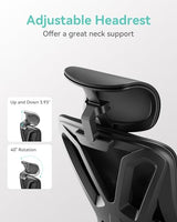 Hbada P5 Ergonomic Office Chair, Desk Chair with Adjustable Lumbar Support and Height, Comfortable Mesh Computer Chair with Footrest 2D Headrest, Swivel Tilt Function Black Hbada