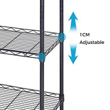 JS HANGER Wire Shelving Unit, 5-Tier Heavy Duty Height Adjustable Rolling Metal Shelves for Storage, 550 lbs Capacity, 23.23''W X 13.4''D X 71''H, Black JS HANGER