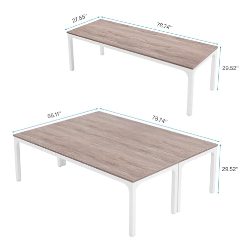 Tribesigns 78.74-Inch Conference Table Set of 2, 13FT Conference Room Table, Large Rectangle Meeting Seminar Table Set for 10-14 Person, Long Business Tables (Only Table) Tribesigns