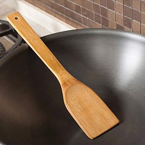 HipGirl Wooden/Bamboo Kitchen Utensils Set & Kitchen Gadgets, Kitchen Essentials Cooking Utensils, Spatulas, Spoons and Crepe Spreader (3pc Set-Spoon, Flat and Pointed Spatula) HipGirl