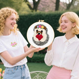 Cute Hedgehog Embroidery Kits for Beginners Adults, Animals Embroidery Starter Kits, Counted Cross Stitch Kits for Beginners DIY Craft Kits for Adults Women, Embroidery Hoops, Thread & Video Tutorial