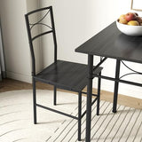 JOIN IRON 3-Piece Kitchen Dining Room Table Set for Small Spaces，Iron Wood Square Table with 2 Chairs for Kitchen Dining Room Furniture (Ash) JOIN IRON