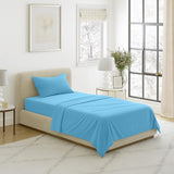 Brushed Microfiber Twin Sheets - 3-Piece Sheet Set with Pillowcase, Flat, and Fitted Sheets - Wrinkle and Fade-Resistant Bedding by Lavish Home (Blue) Lavish Home