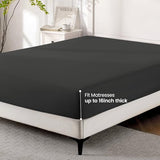 ROSE&RISY Black Queen Fitted Sheet,Soft and Breathable for Sleeping,Cooling Fitted Sheets,16“ Deep Pocket, 1pack (Black, Queen) ROSE&RISY