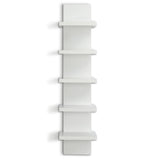 Bloddream 5 Tier Wall Shelves White, Vertical Column Shelf Floating Storage Home Decor Organizer Tall Tower Design Utility Shelving Bedroom Living Room, 30.7, 31