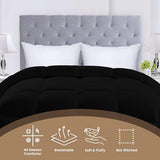 Utopia Bedding Comforters Twin Size, All Season Duvet Insert, Down Alternative Box Stitched Bed Comforter with Corner Tabs, Machine Washable (Black) Utopia Bedding