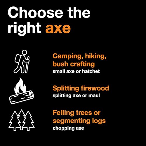 Fiskars X27 Super Splitting Axe, 36" Wood Splitting Axe for Medium to Large Size Logs with Shock-Absorbing Handle, Split Firewood, Forged Steel Blade, Bushcraft Gear and Camping Hatchet Fiskars