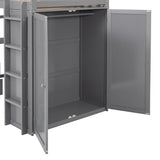 Harper & Bright Designs Twin Size Loft Bed with Desk and Storage Drawers, Wooden Kids Loft Bed Frame with Wardrobe, Grey Harper & Bright Designs