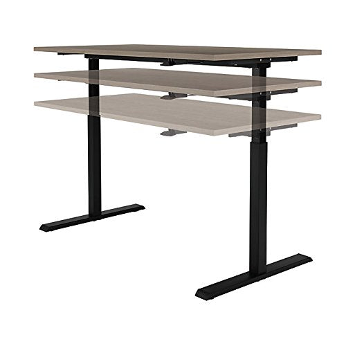 Realspace® Magellan 60" W Pneumatic Height-Adjustable Standing Desk, Gray Realspace