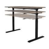 Realspace® Magellan 60" W Pneumatic Height-Adjustable Standing Desk, Gray Realspace