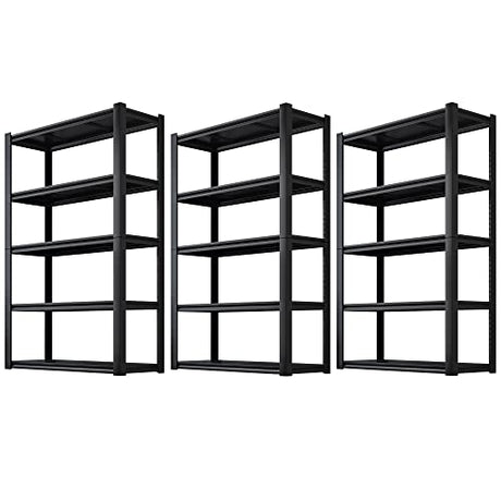 REIBII Garage Storage Shelves Heavy Duty Garage Shelving 72" Adjustable Metal Shelves for Storage 5-Tier Garage Shelves Heavy Duty 2050LBS Basement Kitchen Pantry Shelving Utility Shelves, 3 Pack REIBII