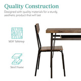 Best Choice Products 6-Piece 55in Modern Dining Set for Home, Kitchen, Dining Room w/Storage Racks, Rectangular Table, Bench, 4 Chairs, Steel Frame - Brown Best Choice Products