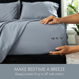 ClevaHome Queen Size Sheet Set - 6 Piece Soft Breathable Luxury Bed Sheet Set - Shrinkage & Fade Resistant Embroidered Bedding Sheet with Deep Pocket, 2 Extra Pillowcases (Queen, Quarry) Cleva