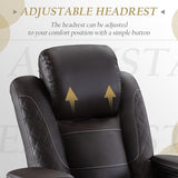 TUNYI Home Theater Recliner Chair - Power Recliner Sofa Chair with Adjustable Headrest Faux Leather Reclining Chair with USB/Storage/LED Light/Cup Holder (Brown, 1 PC)