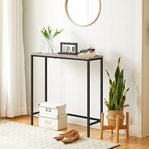 HOOBRO Narrow Console Table, 29.5" Small Entryway Table, Thin Sofa Table, Side Table, Display Table, for Hallway, Bedroom, Living Room, Foyer, Greige and Black BG75XG01 HOOBRO