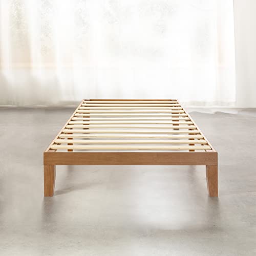 Mellow Naturalista Classic 12-Inch Solid Wood Platform Bed | Wooden Slats, No Box Spring Needed, Easy Assembly | Twin, Natural Pine Mellow