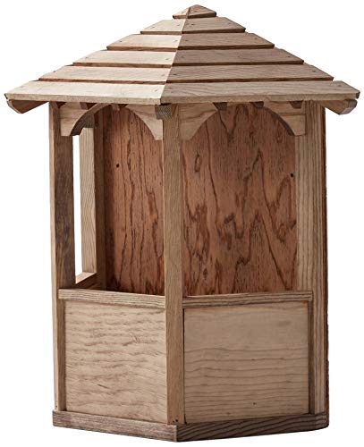 SamsGazebos Wall Mount English Garden Style Wood Gazebo Planter with Decorative Roof, 19-1/2 by 19 by 9-Inch, Brown SamsGazebos
