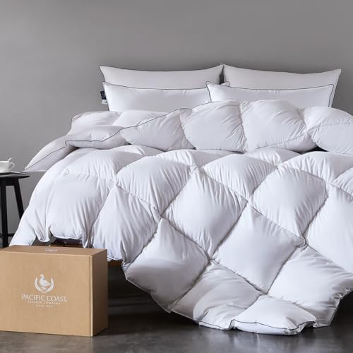 Pacific Coast Premium Goose Down Fiber Comforter Twin Size, 420TC 100% Australian Cotton Shell, All-Season Comforter with Hidden Baffle Box & Double-Stitched Piping (68"x90") Pacific Coast