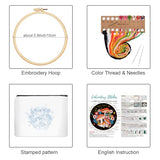 Louise Maelys Embroidery Kit for Beginners,Canvas Makeup Bag,Cross Stitch Kits for Adults,Arts Crafts Needlepoint-Mushroom Flower Pattern