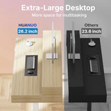 HUANUO 55″ x 26″ Electric Standing Desk with 2 Drawers &24.4″ Large Keyboard Tray, C-Clamp Mount Compatible, Adjustable Computer Desk for Office, Sit Stand Up Desk with 4 Height Presets, Light Walnut HUANUO