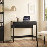 Walker Edison Office Writing and Computer Desk Spacious Desktop, Complementary in Living Spaces, 38 Inch, Reeded Black Walker Edison