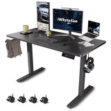 Whole Piece Standing Desk with Wheels Adjustable Height- Mobile Stand up Desk with Lockable Casters, Portable Sit Stand Desks Electric for Home & Office Workstation iWkstation