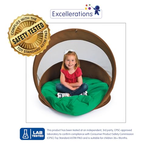 Hideaway Log Chair with Cushion by Environments, Portable Pop-Up Woodland Play Tent, Kids Retreat for Calming Space, Perfect for Quiet Time and Reading Environments