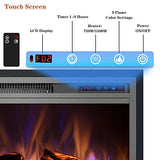 Kentsky Electric Fireplace, 25" Electric Fireplace Inserts, Recessed Fireplace Heater with Remote Control, Adjustable Flame Colors, Timer&Overheating Protection, 750/1500W Kentsky