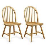 Giantex Wood Dining Chairs Set of 2, Windsor Chairs with Solid Wood Legs, High Spindle Back, H-Shaped Crossbars, Vintage Country Farmhouse Style Wooden Side Chairs Giantex