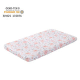 PINNKKU 3-Piece Crib Bedding Set for Boy Girls, Includes Crib Skirt, Blanket, Sheet, Baby Bedding, Floral, Mini Size PINNKKU