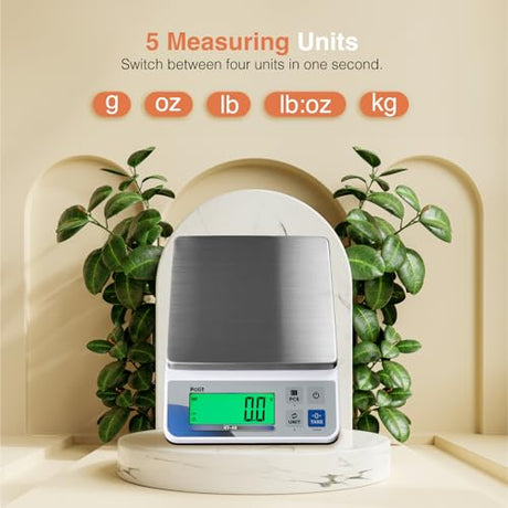 Polit Digital Kitchen Scale KT-66 30lb/13kg｜0.05oz/1g Precision Food Scale with LCD Display｜Battery or Plug-in｜Stainless Steel Top｜Grams, Ounces, Pounds｜5 Units for Baking, Farming & Shipping Scale POLIT