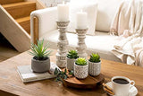 Kurrajong Farmhouse Candle Holders - Boho Set of 2 Tall Candle Stands | Decorative Wood Candle Holders | 10" and 12" high | White Washed Candle Holders for Pillar Candles Kurrajong Farmhouse